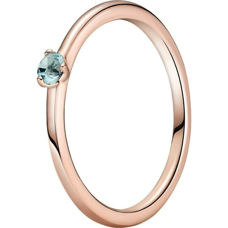 PANDORA Light Blue Solitaire Rose Ring, Size: EUR-60, US-9-189259C02-60