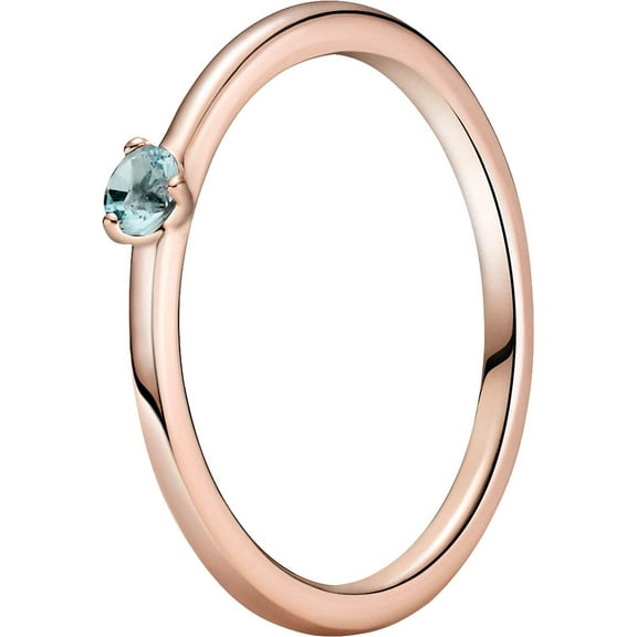 PANDORA Light Blue Solitaire Rose Ring, Size: EUR-60, US-9-189259C02-60