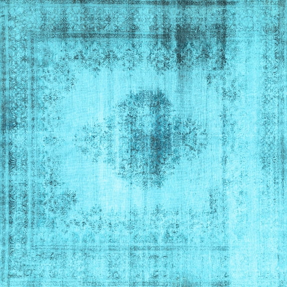 Ahgly Company Indoor Square Persian Light Blue Traditional Area Rugs, 3' Square