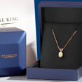 thumbnail image 5 of Gem Stone King 0.51 Ct Oval Cabochon White Ethiopian Opal 18K Rose Gold Plated Silver Pendant with Chain, 5 of 6