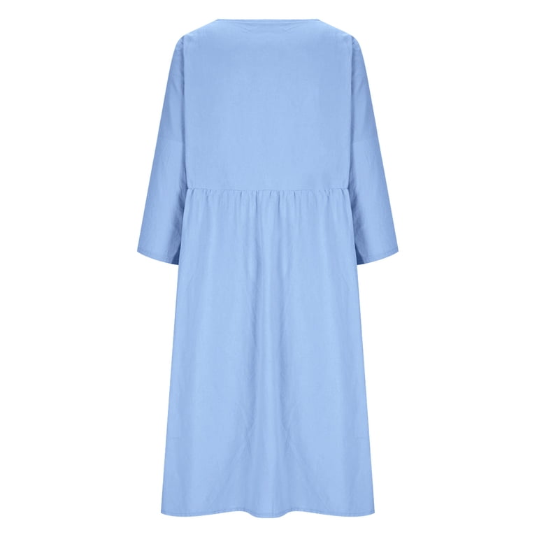 blue cotton shift dress Blue-White Floral Block Print Cotton Sleeveless A-Line Short Shift Dress 68