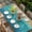 Brown Blue, variant on Teal Blue Ombre Table Cloths for 6 Foot Rectangle Tables, Modern Abstract Gradient Art Patio Waterproof Elastic Fitted Tablecloths, Washable Rectangular Table Cover for Camping