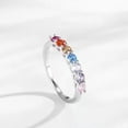 thumbnail image 6 of 3.0mm Round Cut Lab-Created Multi Sapphire And Prong Setting Half Eternity Wedding Band for Women – Perfect Bride Gift in Fine Jewelry, 6 of 6