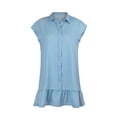 thumbnail image 3 of Leutsin Robe Maxi d'Été Décontractée pour Femme à Col Rabattu en Denim, de Fête, Grande Taille, Sans Manches, Évasée, Grande Taille, 3 of 8