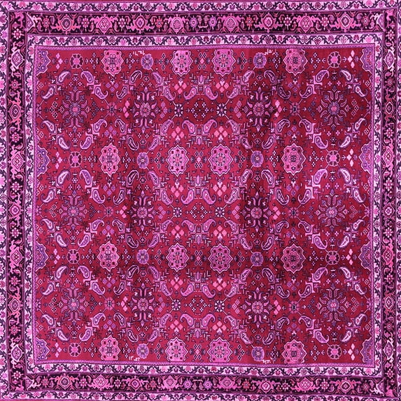 Ahgly Company Indoor Square Persian Pink Traditional Area Rugs, 5' Square