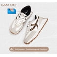 thumbnail image 4 of LUCKY STEP Womens Retro Platform Sneakers Classic Comfortable Casual Shoes,Grey&Leopard, 4 of 11