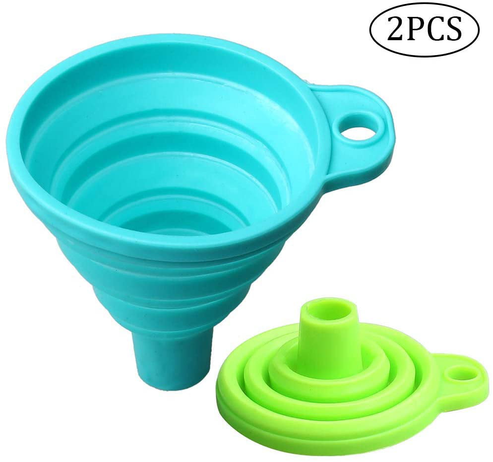 Silicone Gel Foldable Collapsible Oil Water Funnel Hopper Kitchen CookingY*ca