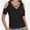 Black, variant on Womens Summer Shirts Short Sleeve V Neck Criss Cross Cold Shoulder Tops Blouse