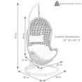 thumbnail image 4 of Sunnydaze Cordelia Resin Wicker Egg Hanging Chair with Cushions and Stand, Beige, 4 of 10