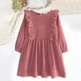 thumbnail image 2 of Gubotare Winter Dresses for Girls Girls French Dresses for Toddler to Big Kid 5T 6T (Pink,5-6 Years), 2 of 8