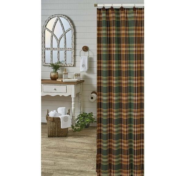 Park Designs Wood River Shower Curtain - Green