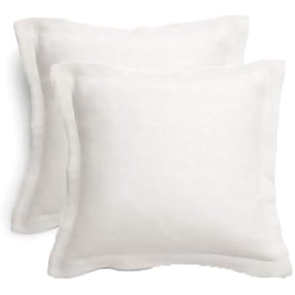 Pack of 2 100% Cotton 300 Thread Count European Square Pillow Shams Envelope Style Pillow Cover Pillowcase Pillow Protector Cushion Cover Non Zippered Only Cover No Insert 60x60CM White