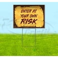 thumbnail image 1 of Enter At Your Own Risk Scroll (18" X 24") Yard Sign, Includes Metal Step Stake, 1 of 6