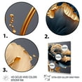 thumbnail image 3 of Designart Deep Blue And Gold Single Flower VI Canvas Wall Art, 3 of 5