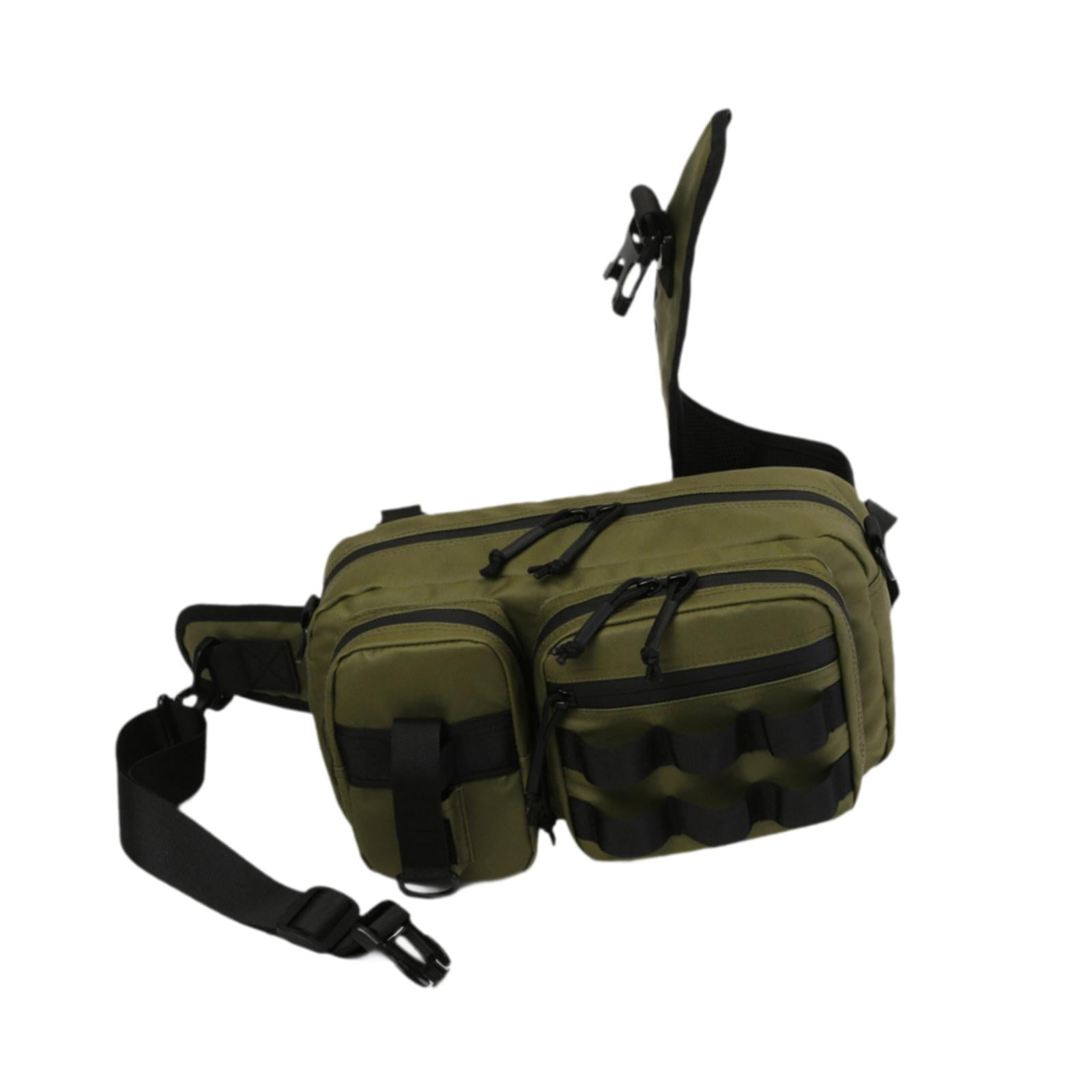 Wswqop Fishing Accessories Storage Bag Fishing Belt Bag Waist Pack Fishing Gear Storage Green
