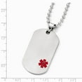 thumbnail image 2 of Chisel Titanium Medical Jewelry Dog Tag Pendant Necklace 22 Inch Stainless steel chain, 2 of 4