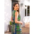 thumbnail image 2 of Womens Geometric Print V-Neck Maxi Dress, 2 of 5