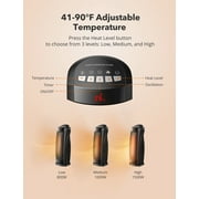 Space Heater, Ceramic Tower Heater with Eco Mode, Remote Control, 65° Oscillation, 12H Timer, Overheating & Tip-Over Protection, PTC Electric Heater for Bedroom/Living Room/ Office