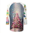 thumbnail image 5 of FDGIU Women's Christmas Shirts 2025 - 3/4 Sleeve Graphic Tee with Xmas Tree & Snowflake Prints, Loose Fit Tunic Top for Holiday, 5 of 5