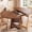 Brown, variant on CONCETTA 43"-51" Modern Extendable Dining Table for 4-8, Space Saving Round to Oval Kitchen Table with Storage Shelf & Heavy Cross Pedestal Base, Water-Proof, Brown