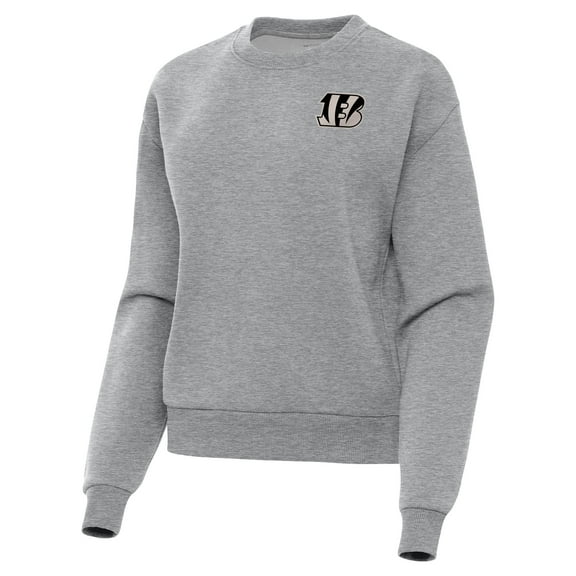 Women's Antigua Heather Gray Cincinnati Bengals Victory Pullover Sweatshirt