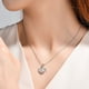 thumbnail image 4 of Collar para mujer, joyería para mujer, collar con colgante de corazón de clavícula de cristal eterno para mujer, pendientes para mujer, 4 of 5