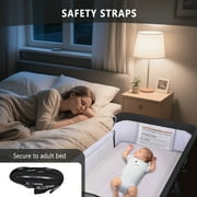 Baby Bassinet, HDJ Baby Bedside Sleeper Bassinet with Storage Basket for Infant, Bedside Crib for 0-6 Months, Dark Gray