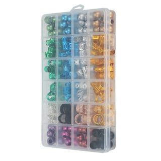 240Pcs Hair Braid Beads with Box for Bracelet Necklace Making 
