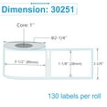 thumbnail image 2 of NineLeaf 1 Roll Compatible for DYMO LW 30251 1-1/8 in x 3-1/2 in Premium White Address Barcode Labels, 130 Labels Per Roll, 2 of 7