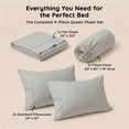 thumbnail image 2 of Loomsnest 4 Piece Queen Sheet Set, Cool & Crisp Percale, 100% Cotton Sheets, Deep Pockets, Light Gray, 2 of 10