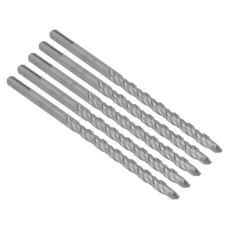 

5PCS Impact Drill Bits with Carbide Tip Rotary Hammer Bit 2 Flute Spiral Bits for Brick Concrete 210mm 12mm / 0.47in