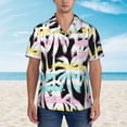 thumbnail image 5 of Summer And Palm Stripe Men's 3d Print Casual Button Down Shirts, Novelty Hawaiian Short Sleeves Xl, 5 of 8