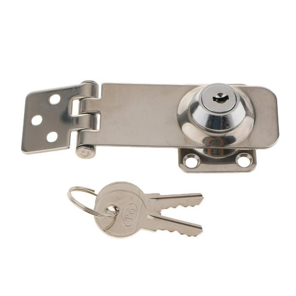 Stainless Steel - Self Locking Hasp Lock - Heavy Duty Marine Boat - - Keyed Hasp Lock - Cabin Lock - Latch Hasp - 3.1 X 1.2 Inch