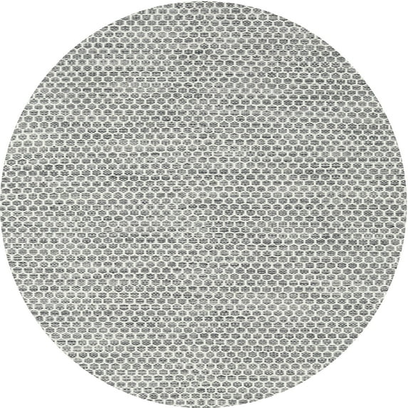 Ahgly Company Machine Washable Indoor Round Contemporary Grey Gray Area Rugs, 5' Round