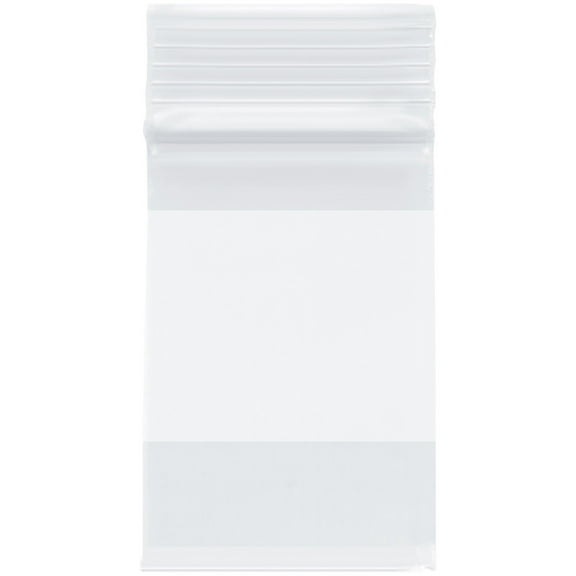 Plymor 2" x 3" (Pack of 200), 4 Mil with White-Block Heavy Duty Zipper Reclosable Plastic Bags