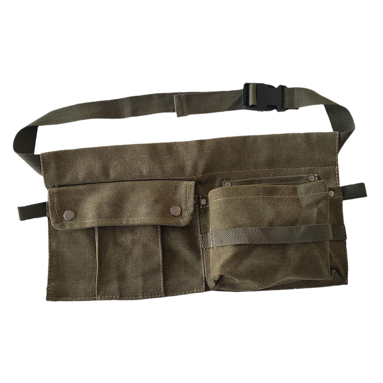 colaxi Tool Waist Bag Portable Tool Bag Large Capacity Canvas Waist Pocket Belt Waist Bag Tools Organizer for Electricians Builders Green