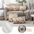 thumbnail image 6 of Orange Blue Fall Outdoor Waterproof Pillow Covers, Thanksgiving Pumpkins Botanical Decorative Rectangle Throw Pillowcase Sofa Cushion Sham for Patio/Couch/Chair, 20"x12" 2 Pack, 6 of 8