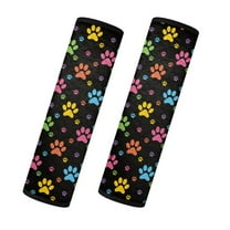 Yuyamidu Colorful Dog Paw Seat Belt Cover for Car SUV Sedan Truck Cute Auto Seatbelt Cover Accessories 2 Pack Short Plush Seat Belt Shoulder Strap Covers