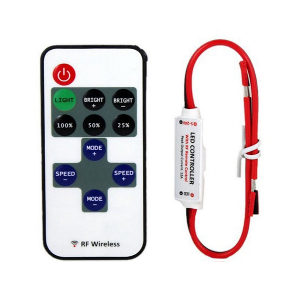 12V Mini 3 Keys RF Wireless Remote Switch Controller Dimmer fit LED Strip Light 