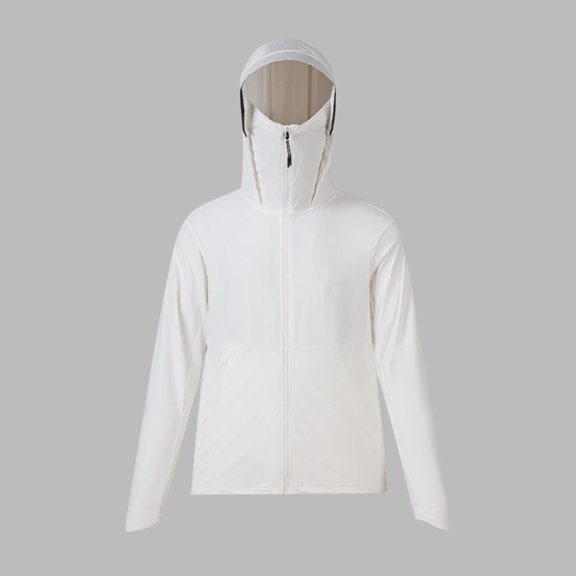 Nmnitkp Men's UPF 50 Light Jacket Full Zip Sun Protection Hoodie Long Sleeve Sun Shirts for Men Hiking Fishing Zip Pockets
