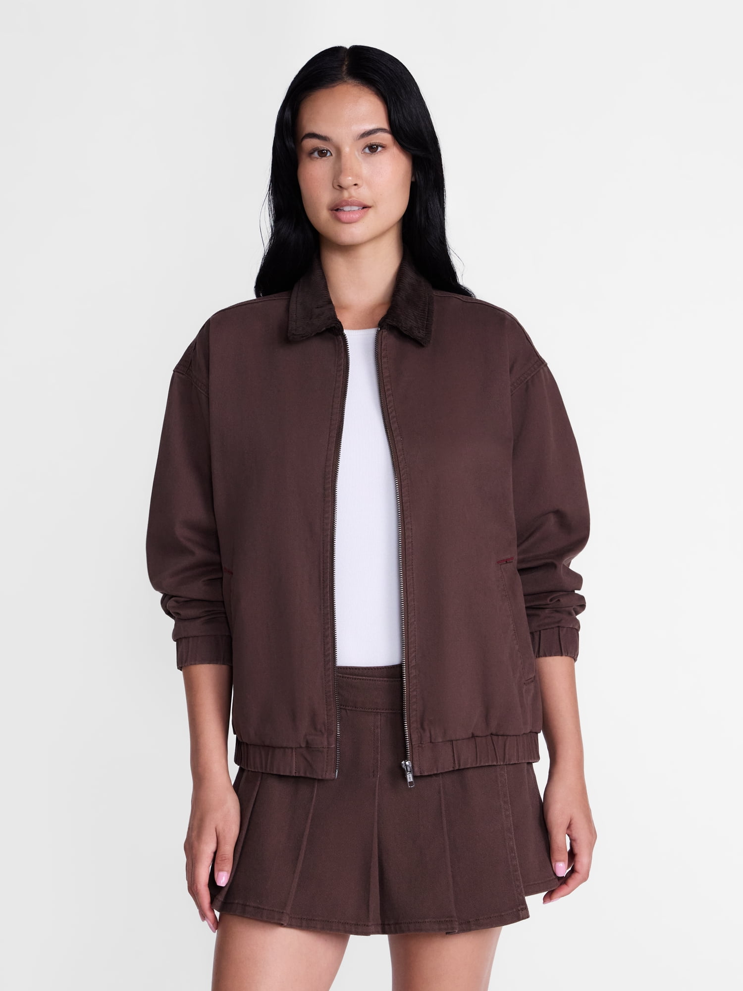 Madden NYC Women's Cotton Twill Bomber Jacket, Sizes XXS-XXL