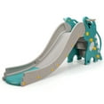 thumbnail image 1 of Patiojoy 4 in 1 Kids Dinosaur Slide Baby Play Climber Slide Set W/ Basketball Hoop Green, 1 of 8