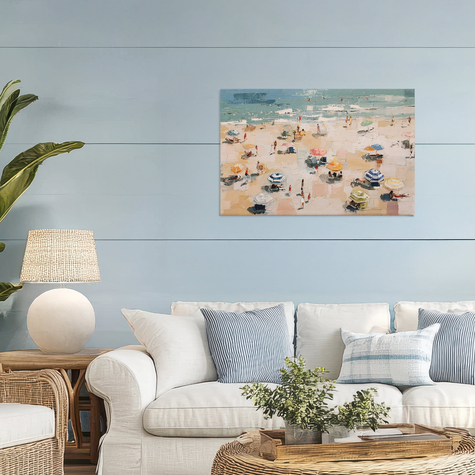 Stupell Industries Summer Beachgoers Expression Canvas Wall Art, design by Jacky Ngan