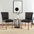 thumbnail image 3 of Subrtex Leather Upholstered Dining Chair with Nailheads and Solid Wood Legs, Set of 2, Gray, 3 of 9