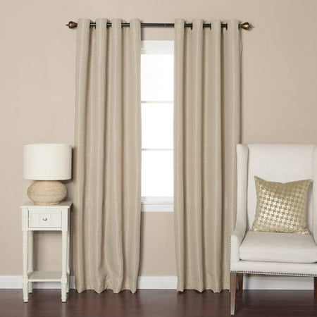 Best Home Fashion, Inc. Shimmery Basketweave Solid Blackout Grommet Curtain Panels (Set of