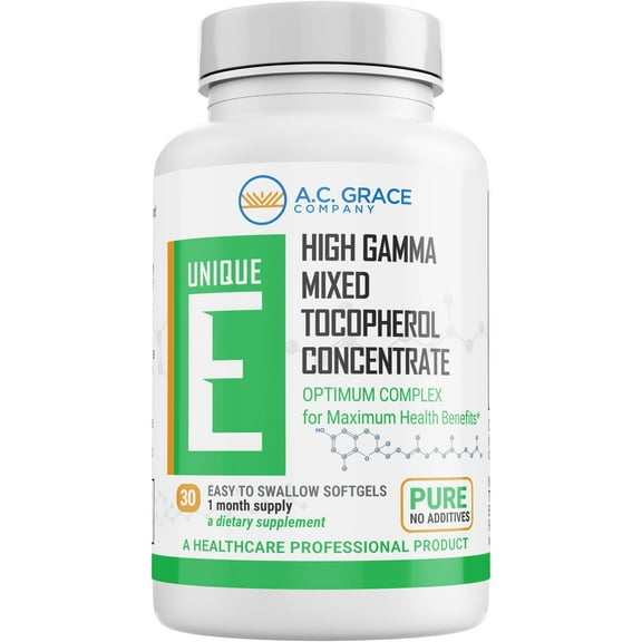 UNIQUE E A.C. Grace Company, Mixed Tocopherols Concentrate Softgels, 30 Count