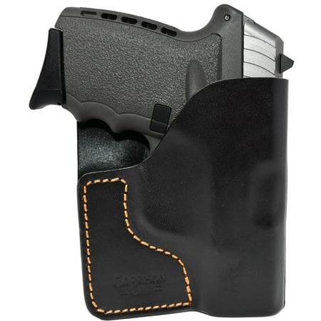 Premium Stitch Black Italian Leather Pocket Holster for SCCY CPX 1 &