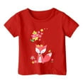 thumbnail image 1 of TZEWGL Tops For Kid Graphic Print Round Neck Loose Short Sleeve Top For Girls Boys size 3-4T, 1 of 4