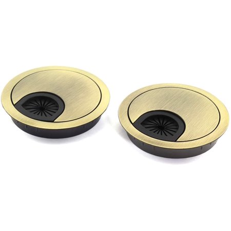 

2pcs 2-3/8 inch (60mm) Metal Desk Grommets for Managing and Hiding Wire Cord Cable Hole Cover Office PC Desk Cable Cord Organizer Zinc Alloy Cover Bronze