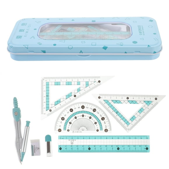 CIMAXIC Pink Multifunctional Geometry Set with Durable Plastic Compass and Protractor for Students Lightweight and Portable,7.09"X3.15"X0.79"